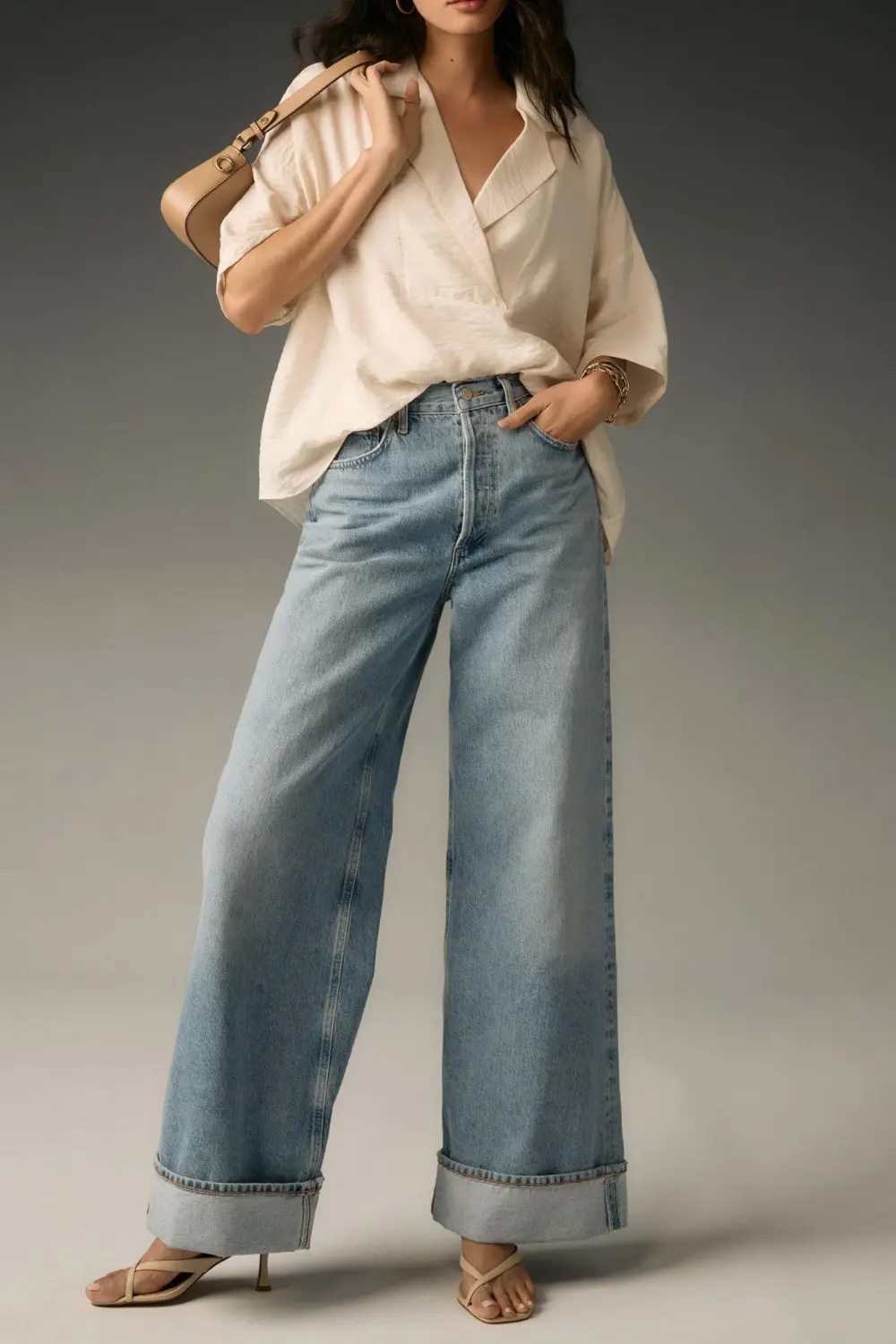 Dylon Short-Sleeve Wide Placket Top