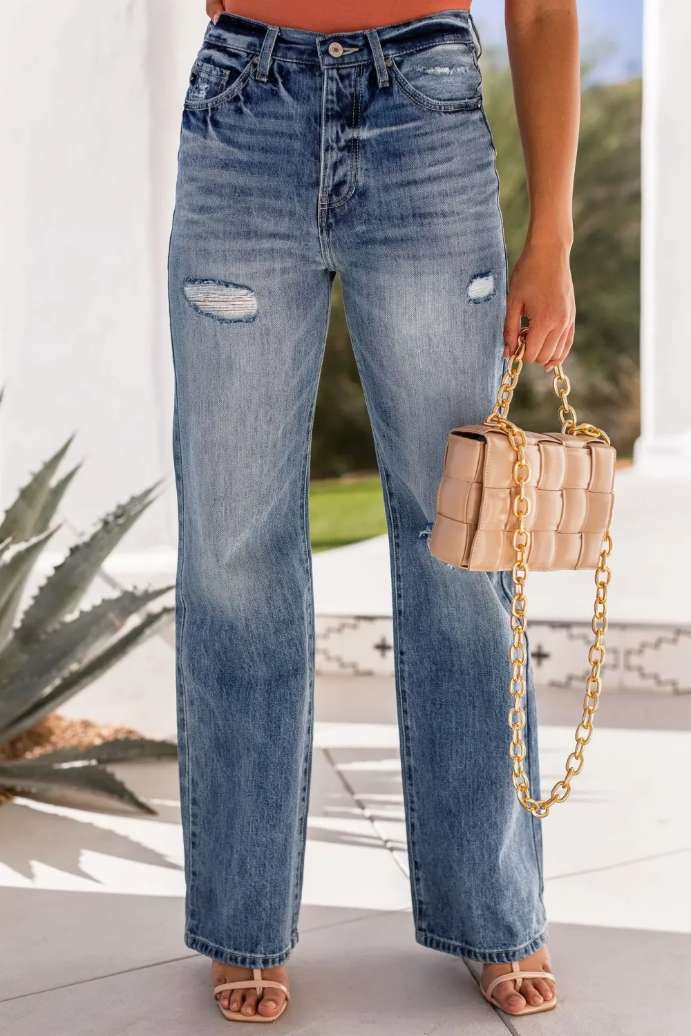 Distressed Denim Jeans