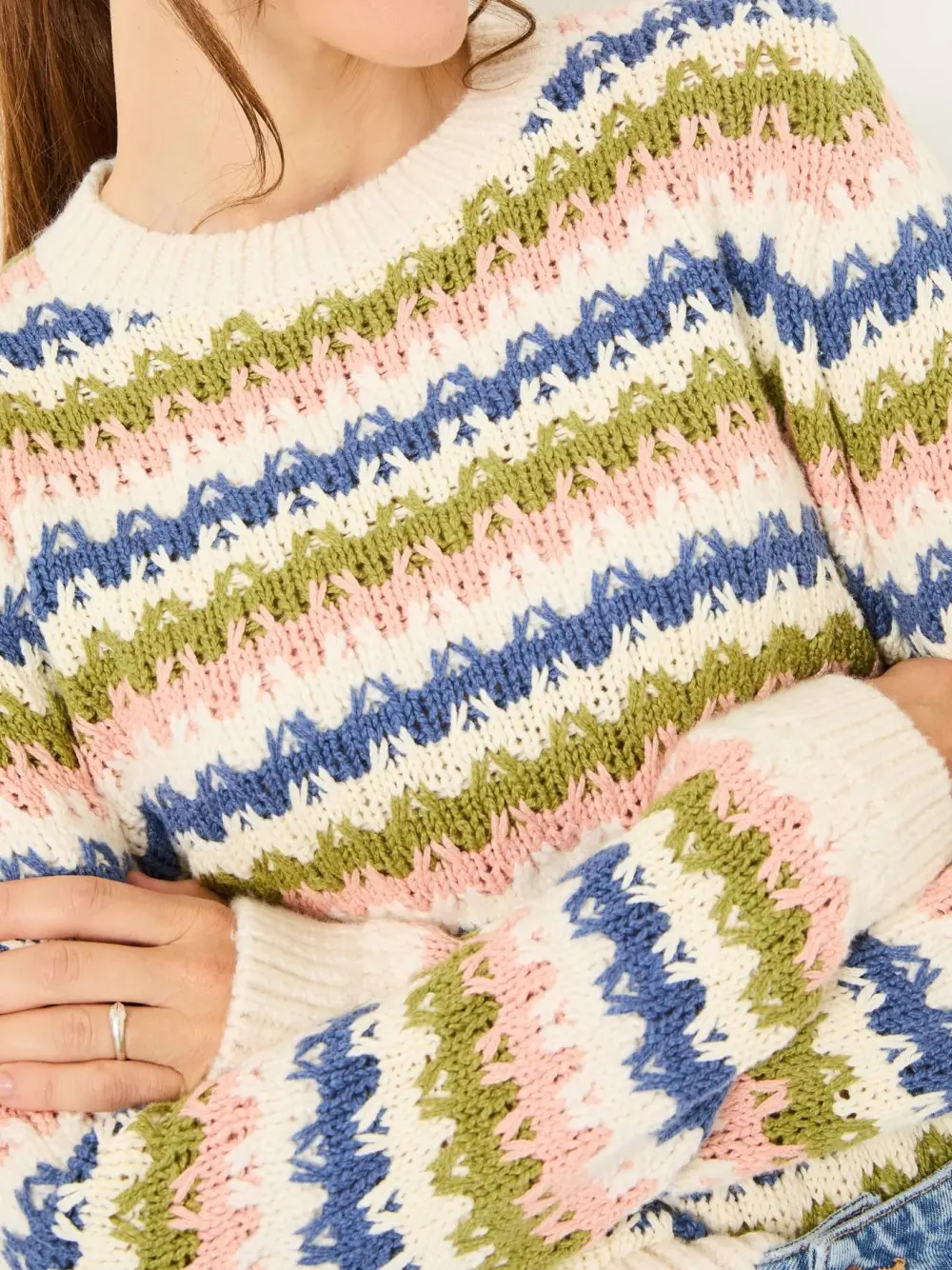 Blue Jayne Knitted Pattern Jumper