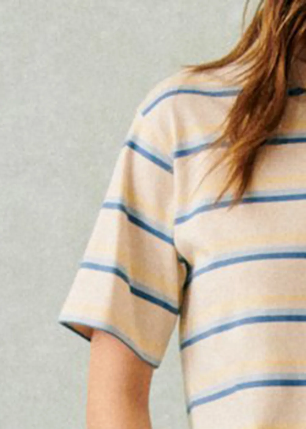 Striped Short Sleeve Cropped Organic Cotton T-Shirt