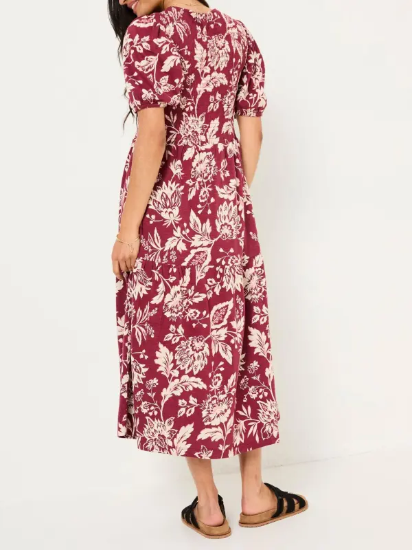 Burgundy Red Danielle Midi Dress