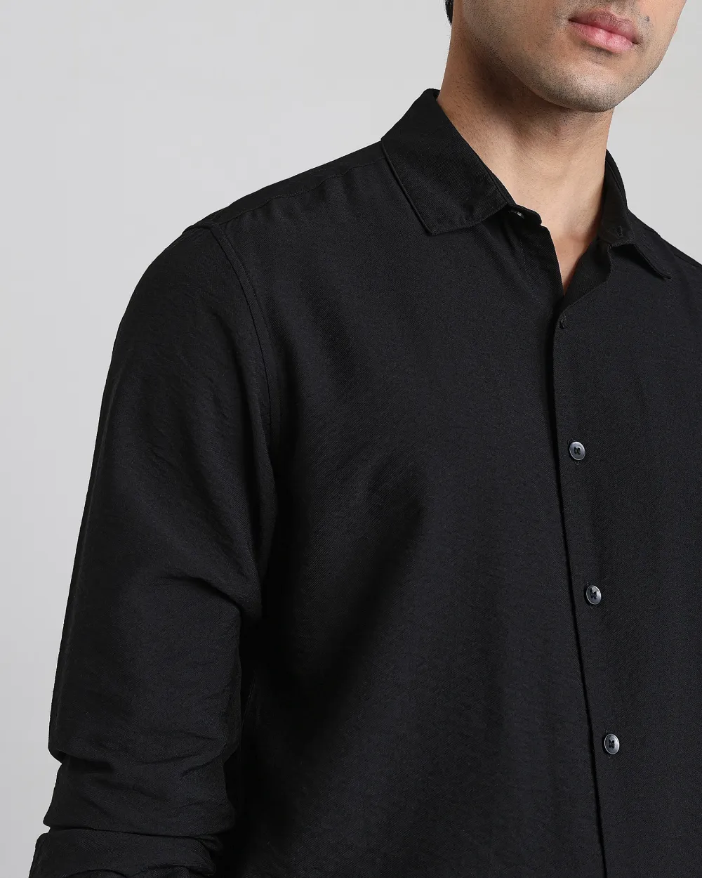 Leisure Simple Comfortable Slim-Fit Breathable Black Shirt