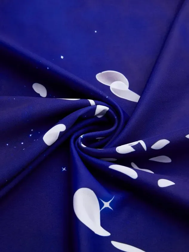 Vacation Floral Printing Scoop Neck Tankinis Two-Piece Set