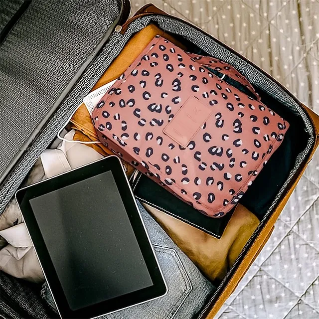 Women's Girls' Cosmetic Bag Oxford Cloth Party Daily Holiday Zipper Large Capacity Waterproof Foldable Embroidery Wine Pink Dusty Rose