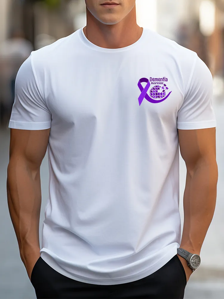 Men's T-Shir  In This Family No One Fights Alone Alzheimer's Awareness