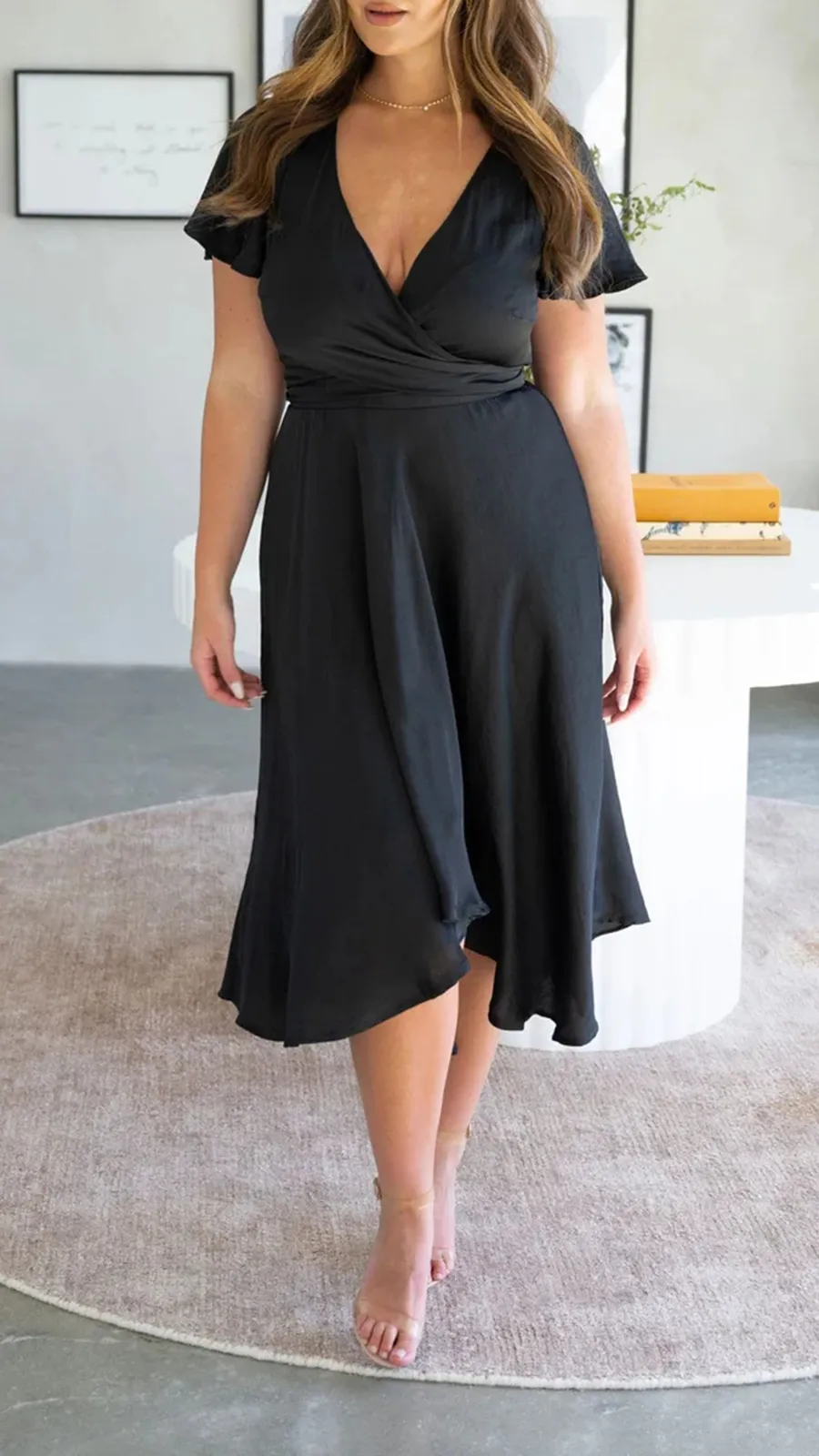 Sexy Flowing With Cutout Back Midi Dress