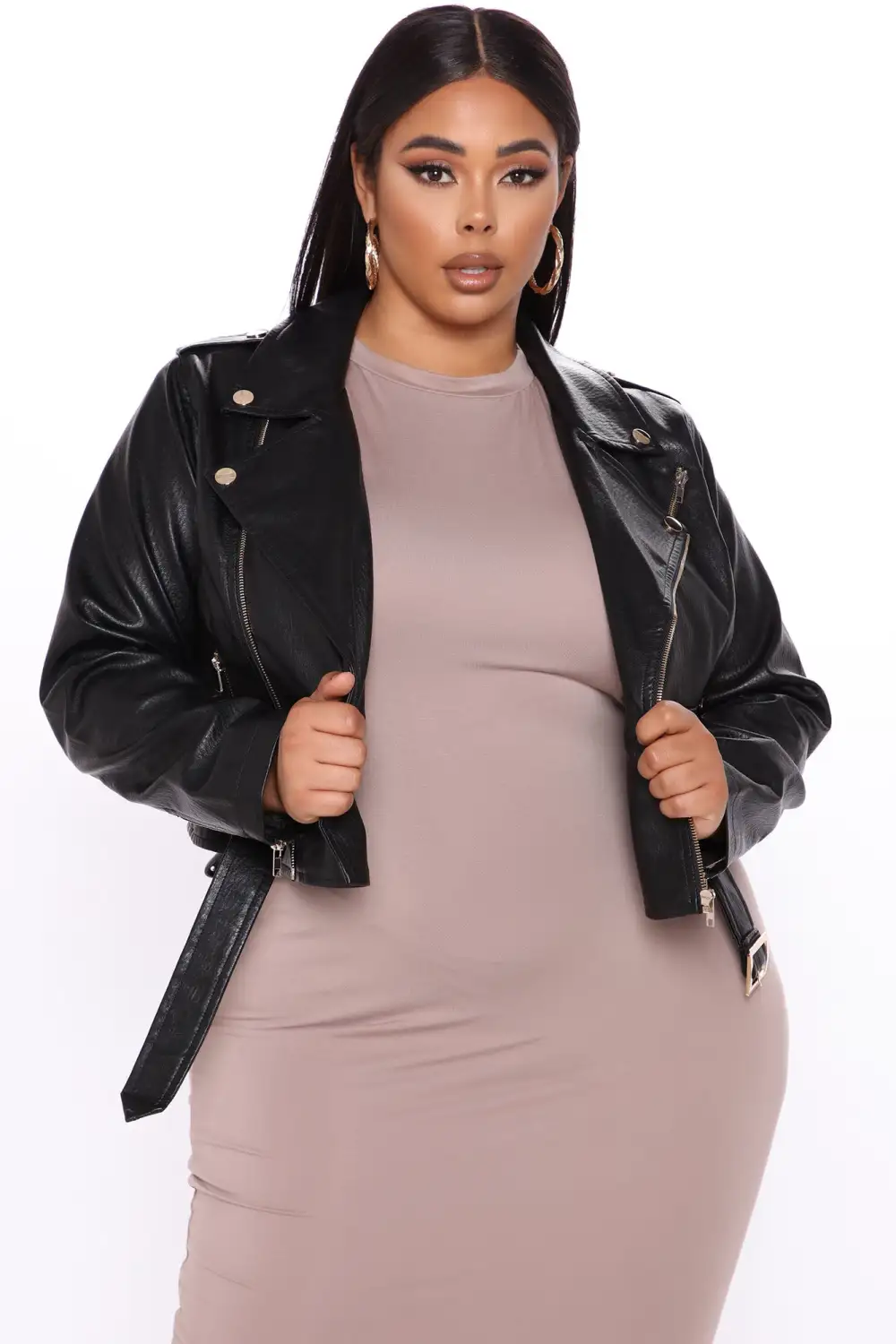 Show Stopper Crop PU Moto Jacket - Black