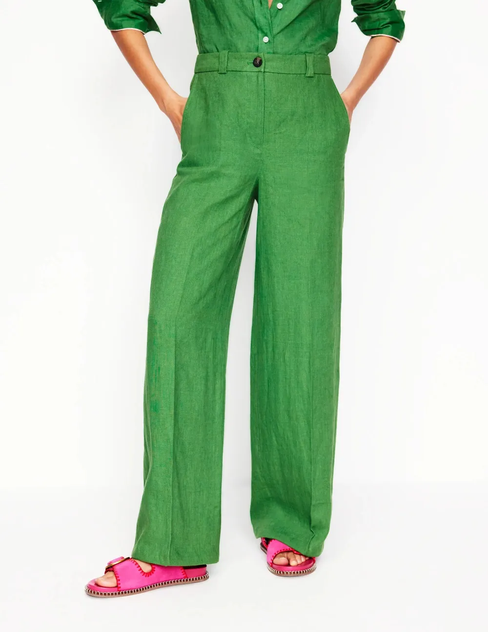 Green Linen Pants