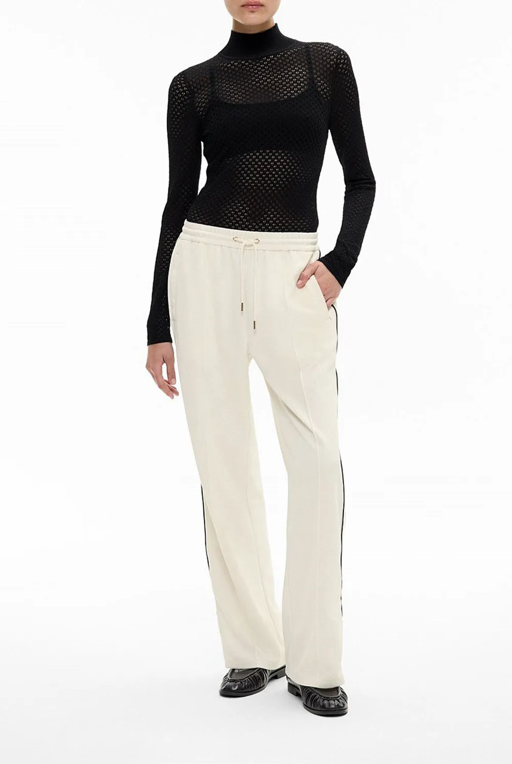 White Striped Sweatpants