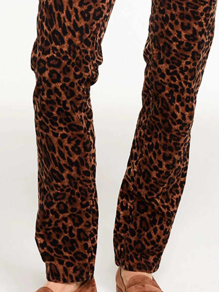 Women'S Statement Leopard Print Corduroy Casual Pants