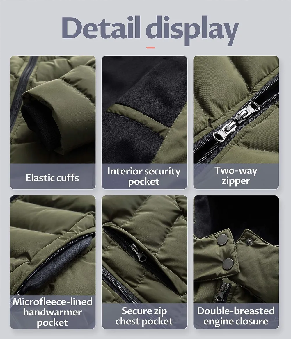 US Women's Winter Hooded Coat Waterproof Warm Long Puffer Jacket Parka