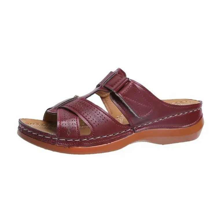 Womens Velcro Slingbacks Flat Heel Sandals