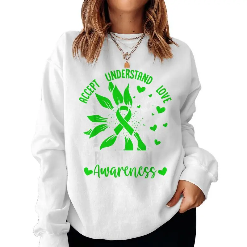 Accept Understand Love Sunflower Cerebral Palsy Awareness Women Sweatshirt