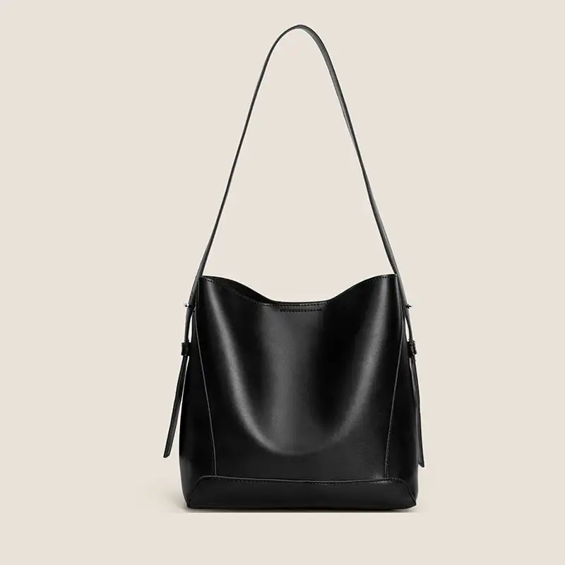 Roomy Leather Bucket Bag