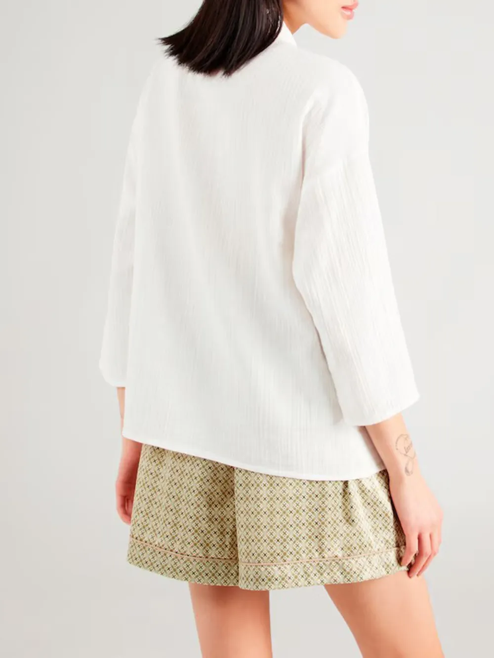 Button Placket Long Sleeve Blouses