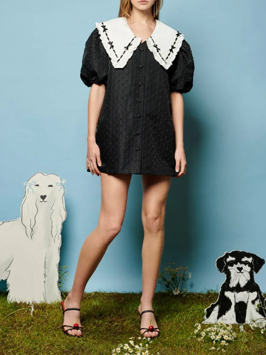 Soft Bow Collar Dress