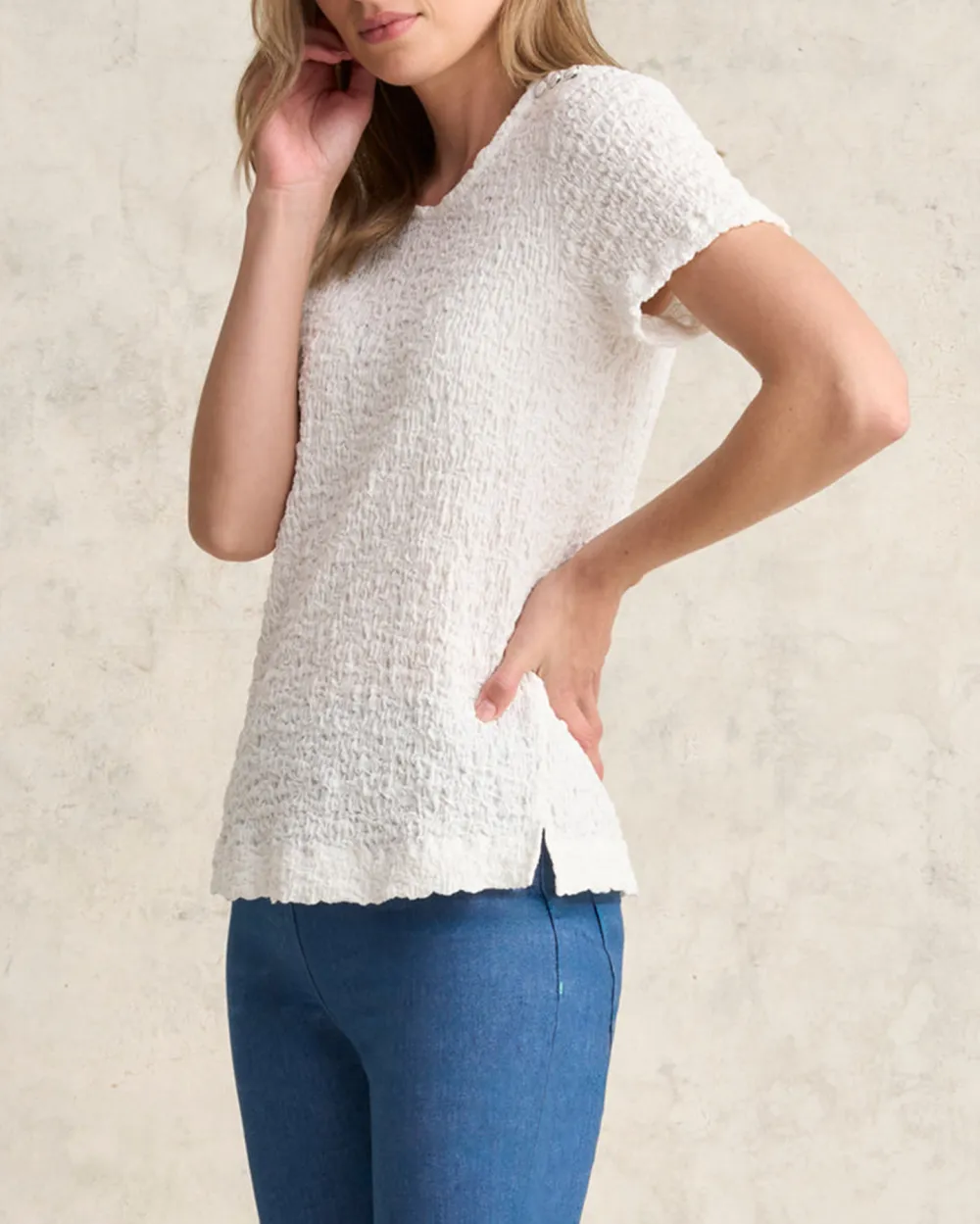 Crinkle Cotton T-Shirt