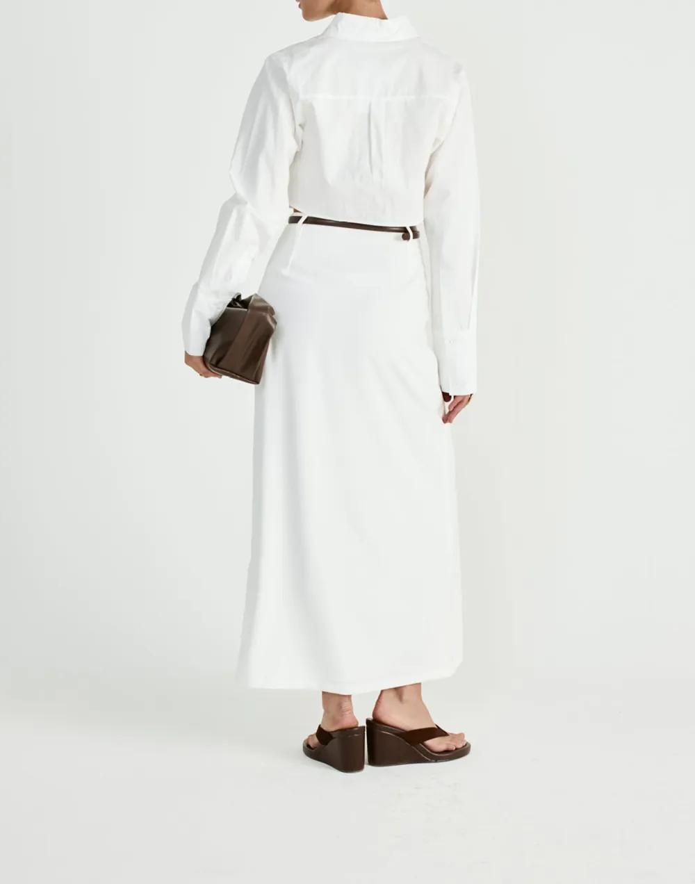 Casual Simple Cropped Shirt Top