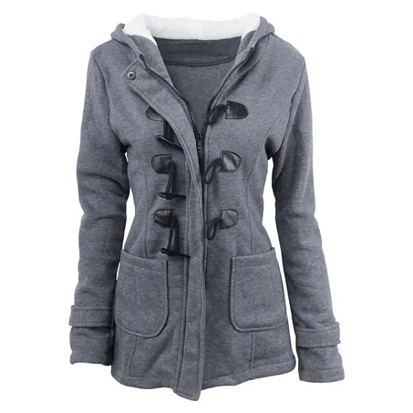 Women's Winter Coat Cropped Hooded Coat Thermal Warm Heated Jacket Fall Casual Street Jacket Long Sleeve with Pockets Black Army