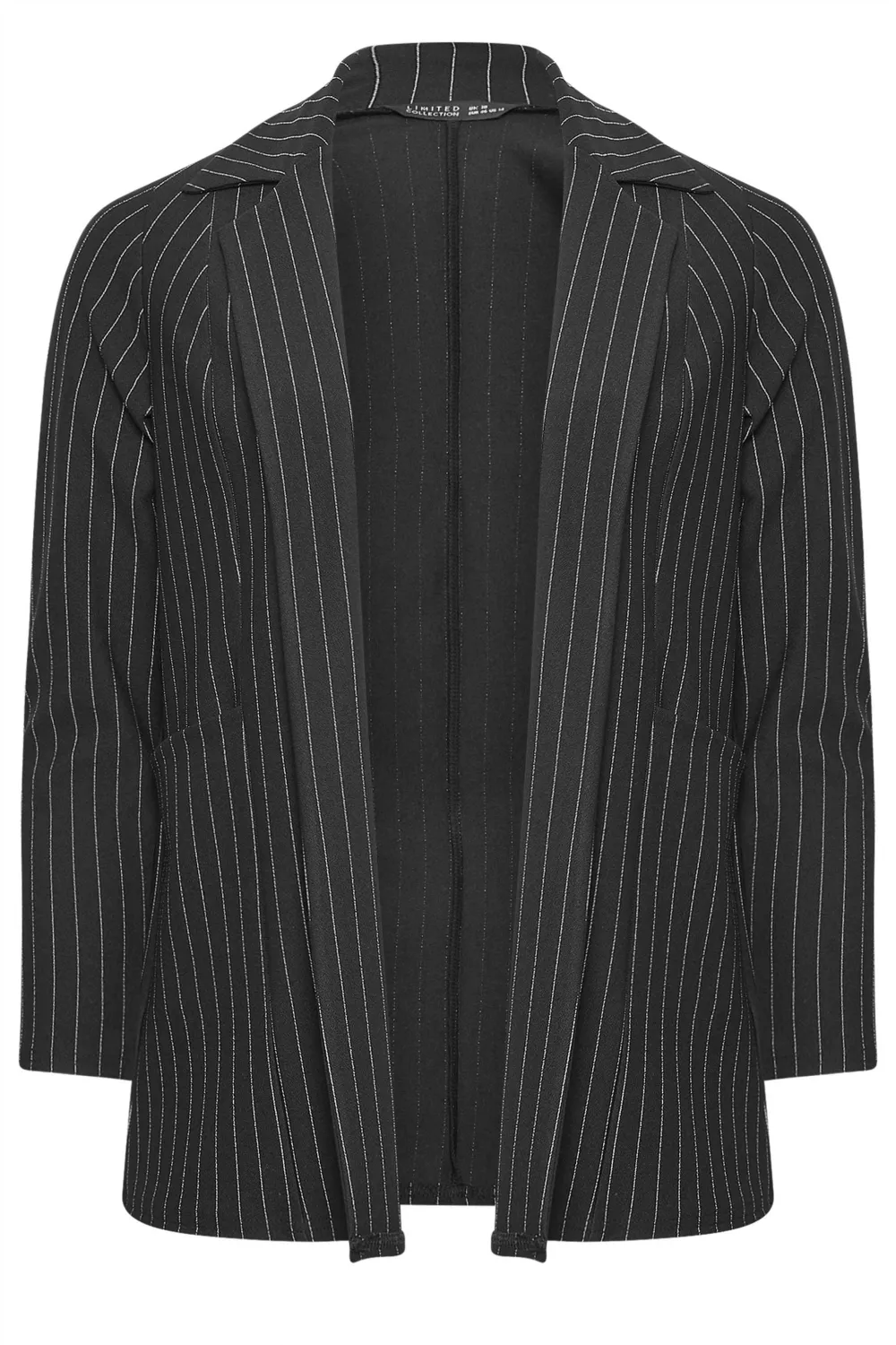YOURS Curve Black Pinstripe Pocket Blazer