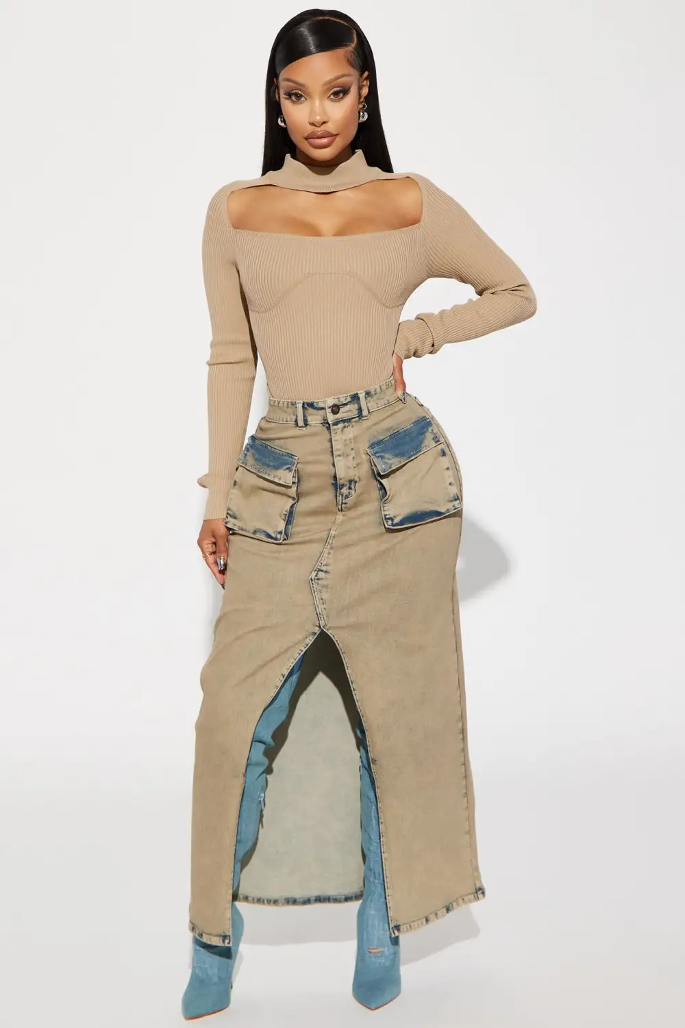 Jodeci Sweater Bodysuit - Taupe