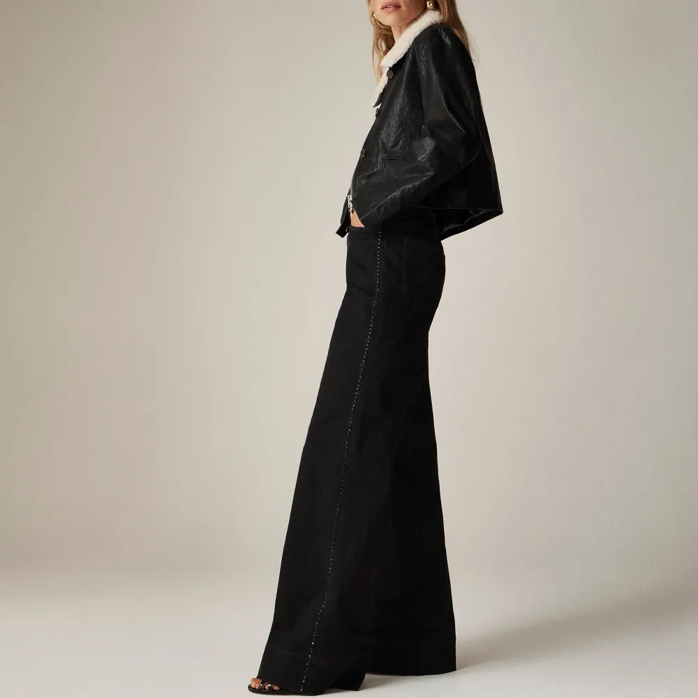 Embellished Wide-Leg Jeans