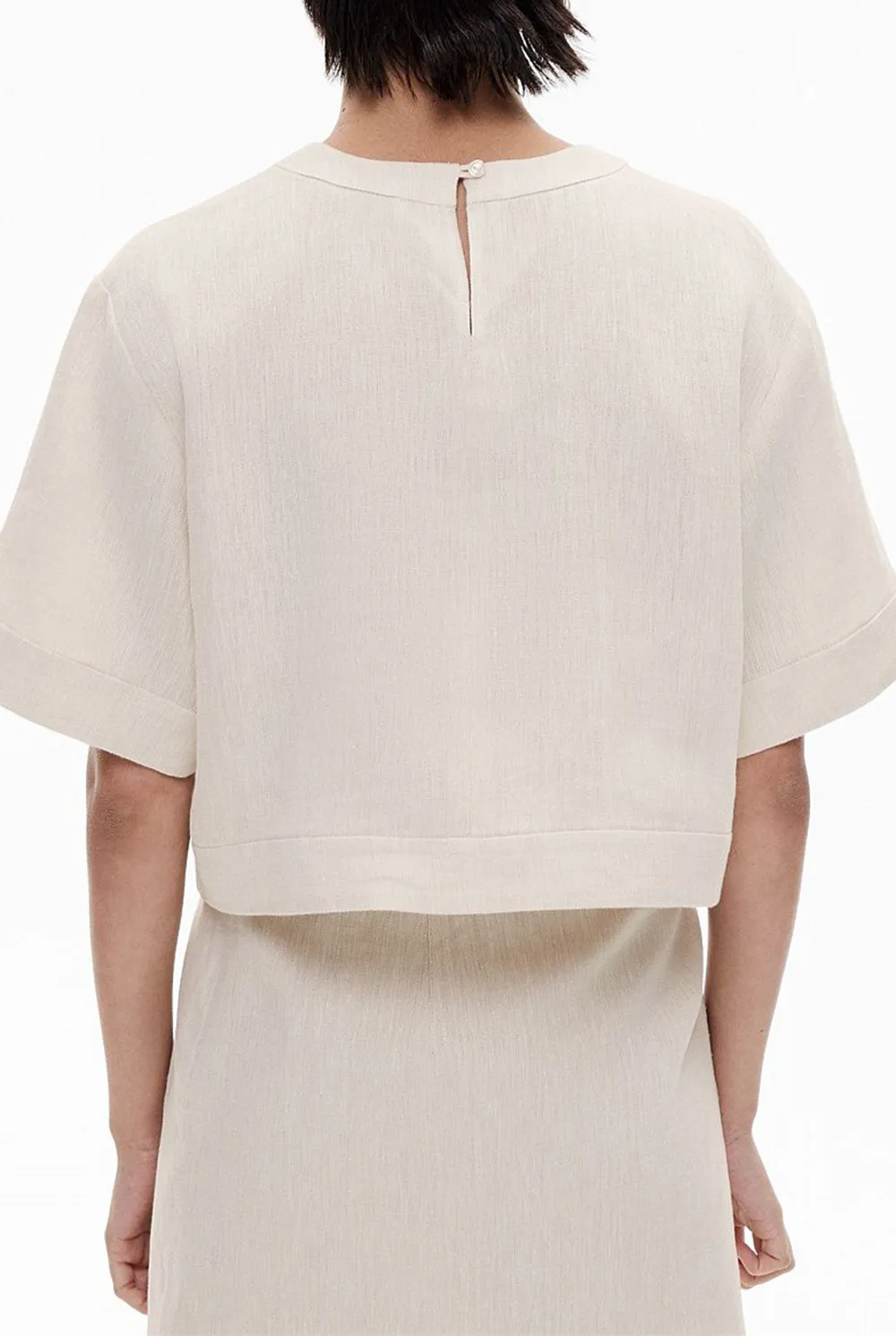 Linen Round-Neck T-Shirt