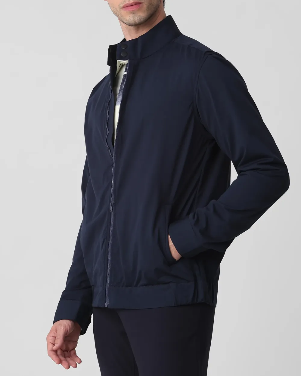 Versatile Comfortable Slim-Fit Navy Jacket