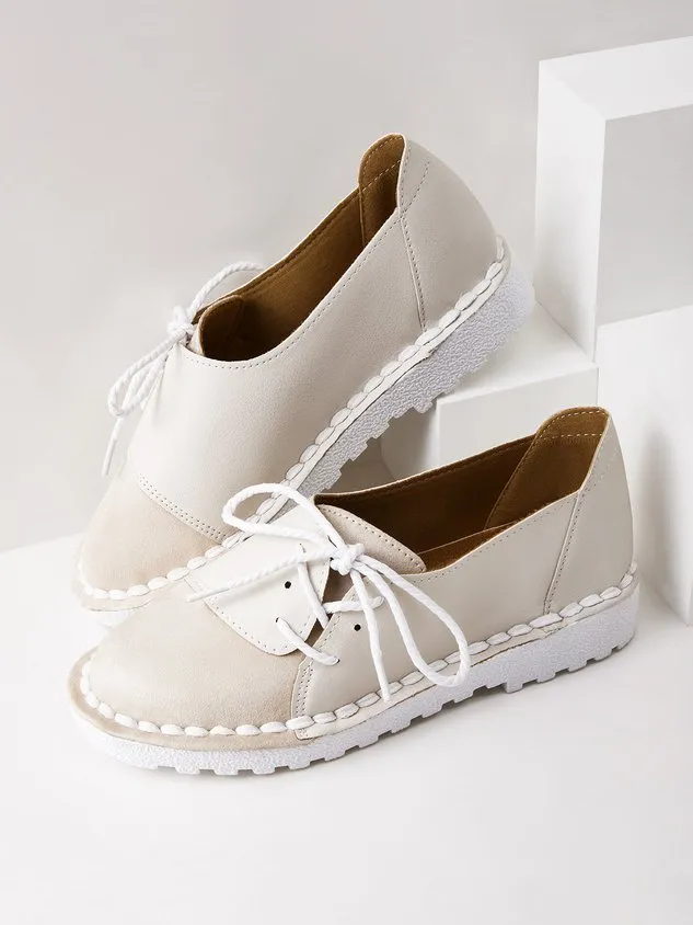 Women's Casual Vintage Round Toe Flats All Season Shoes