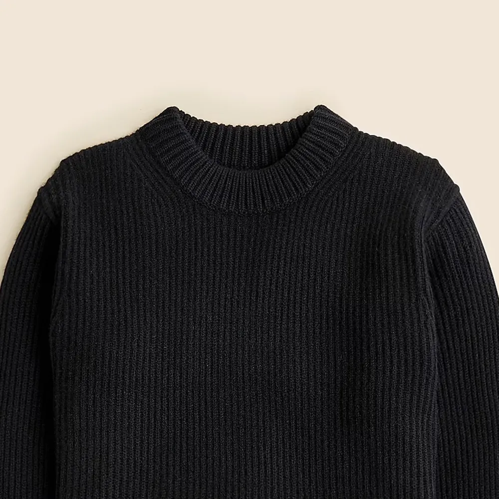 Ribbed Cashmere Cropped Crewneck Sweaters