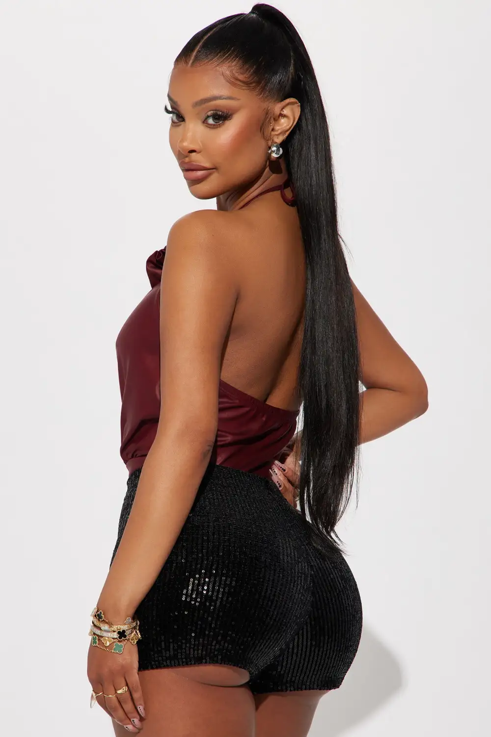 Carmelita Cut Out Bodysuit - Wine