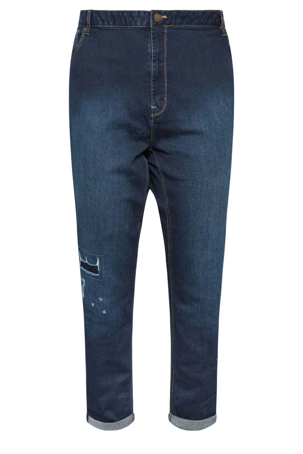 Evans Blue Dark Wash Distressed Girlfriend Tall Jeans