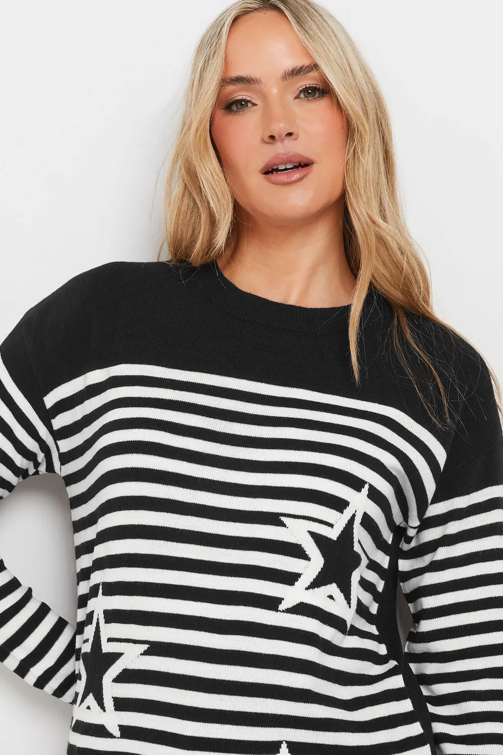 LTS Tall Black Star & Stripe Print Jumper