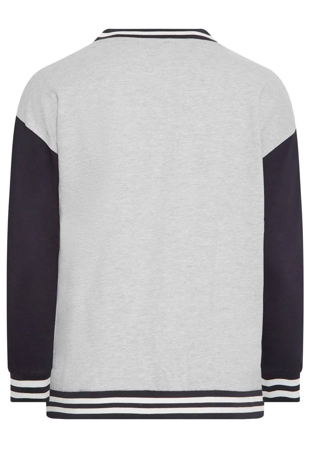 YOURS Curve Grey & Navy Blue Bomber Jacket