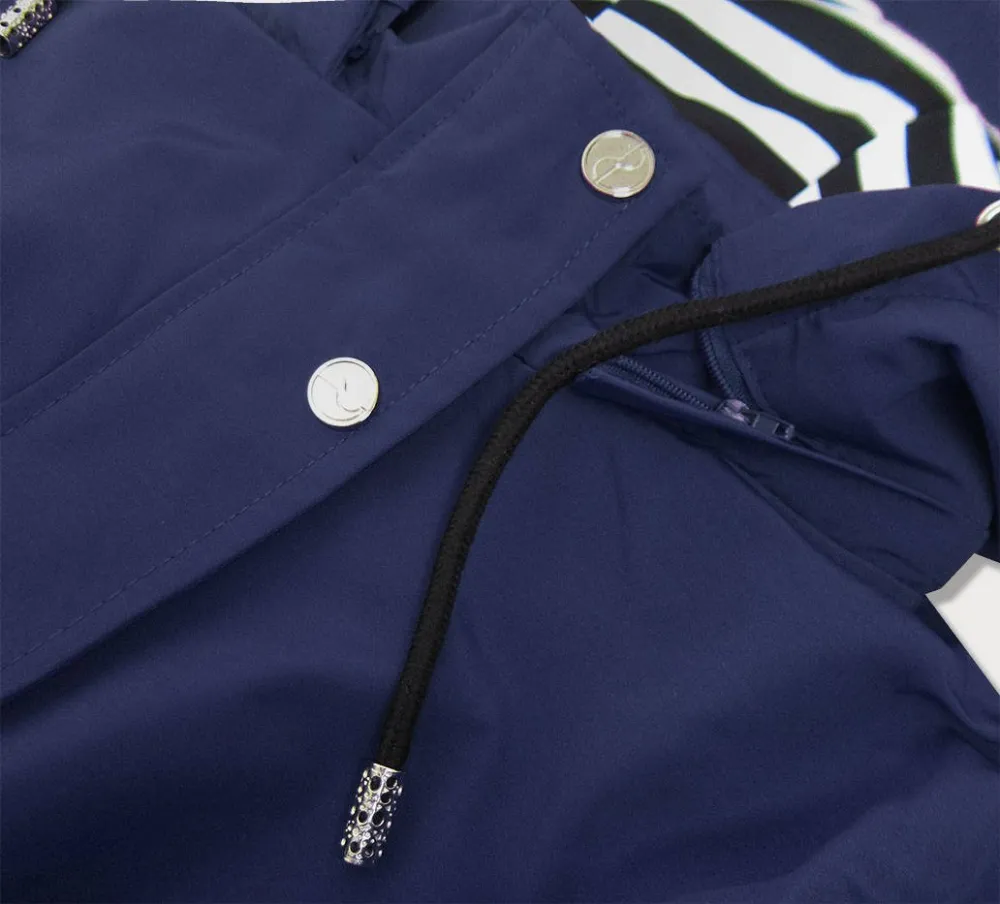 Women's Striped Jacket Navy Blue