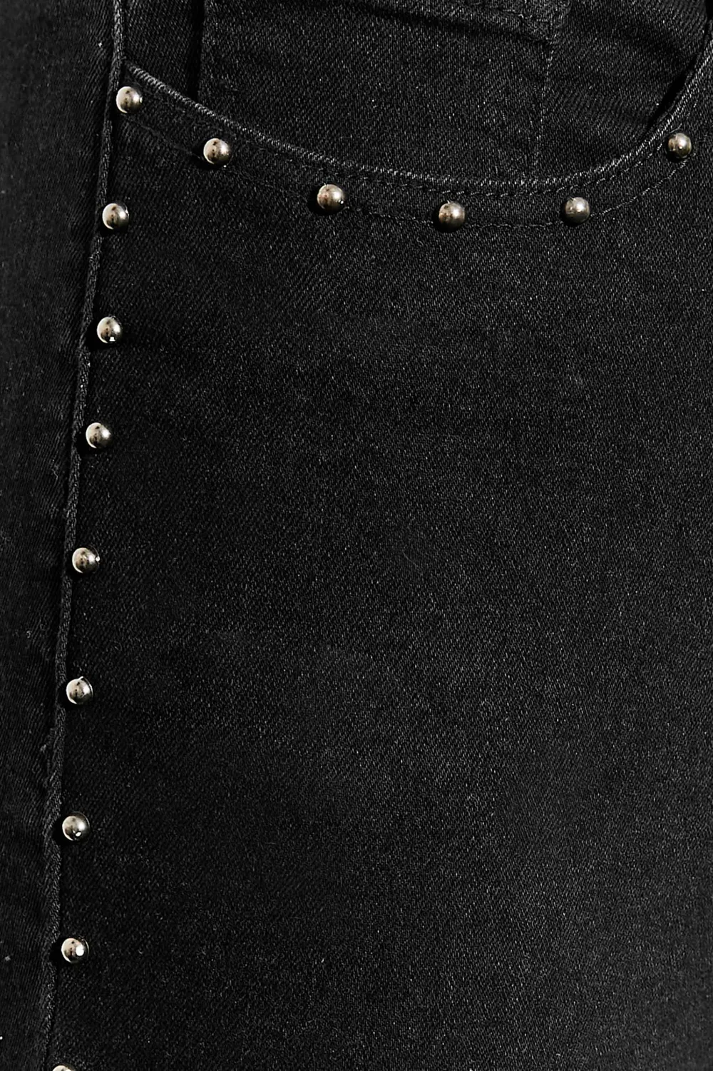 LTS Tall Black Studded Stretch AVA Skinny Jeans