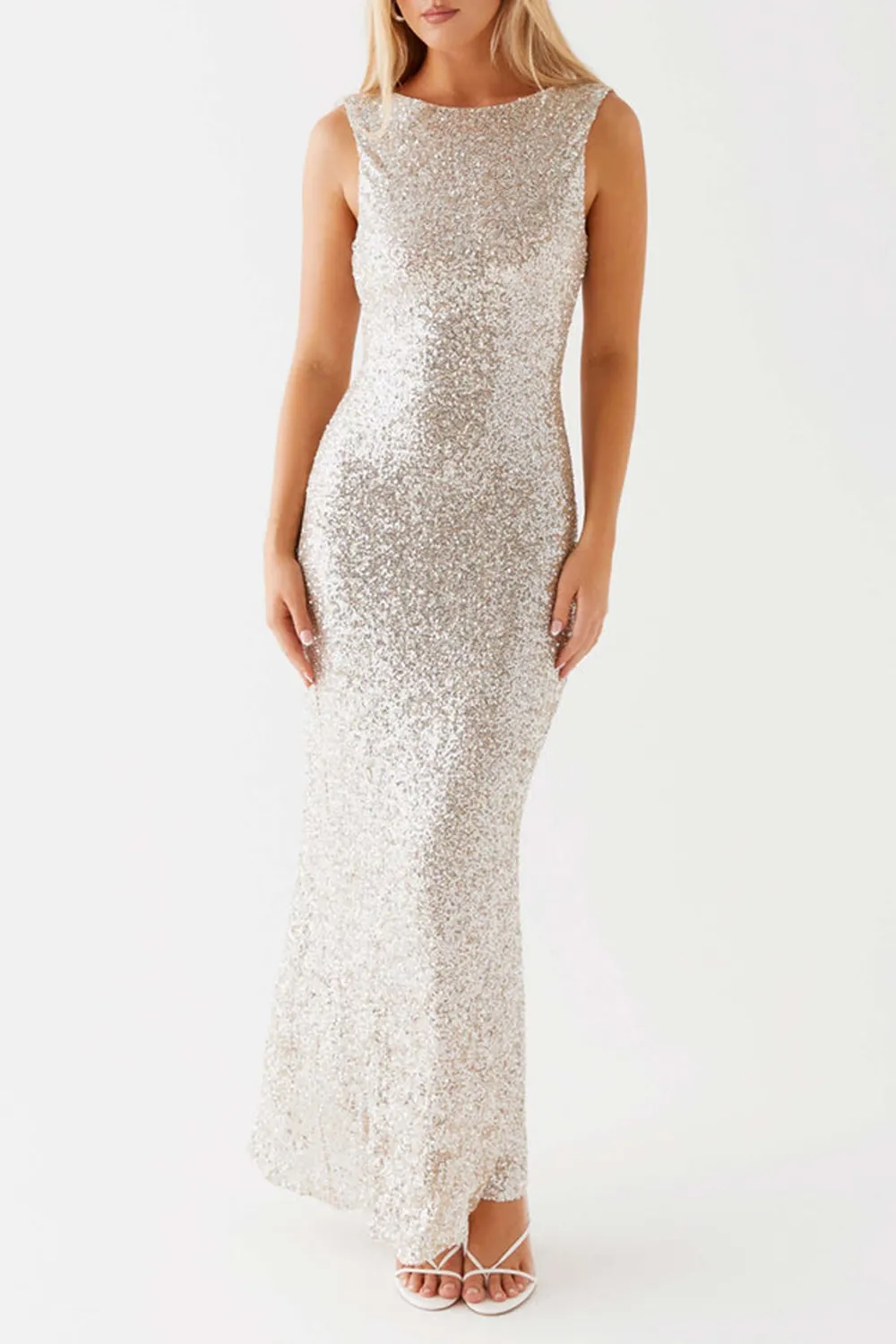Starry Night Sequin Maxi Dress - Ivory