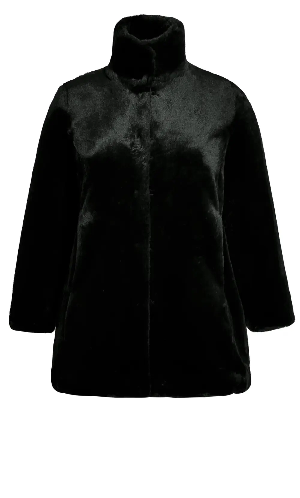 Evans Black Faux Fur Coat