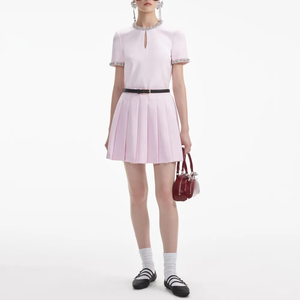 Pink Satin Embellished Top