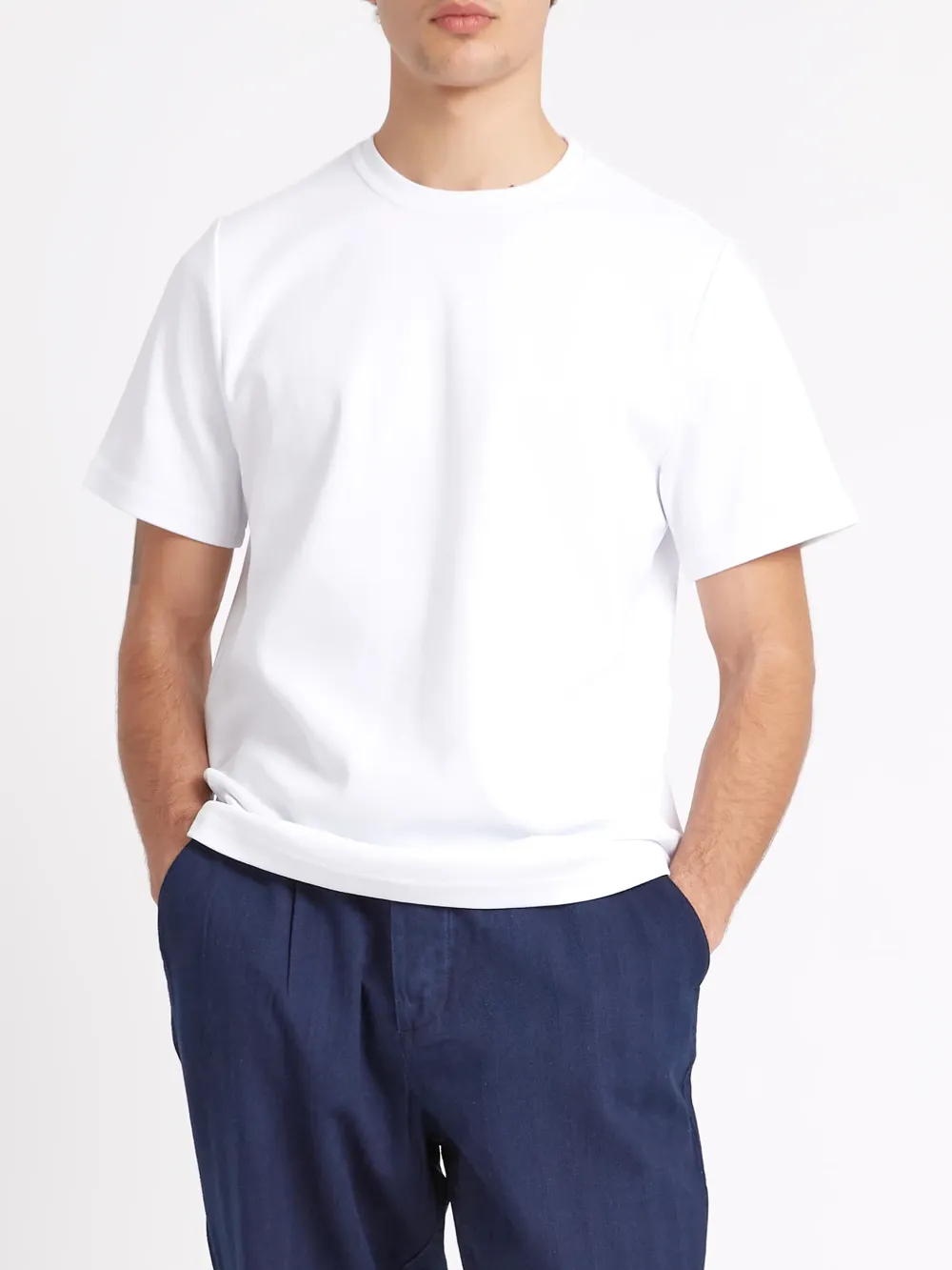 White Crew Neck Casual Style T-Shirt