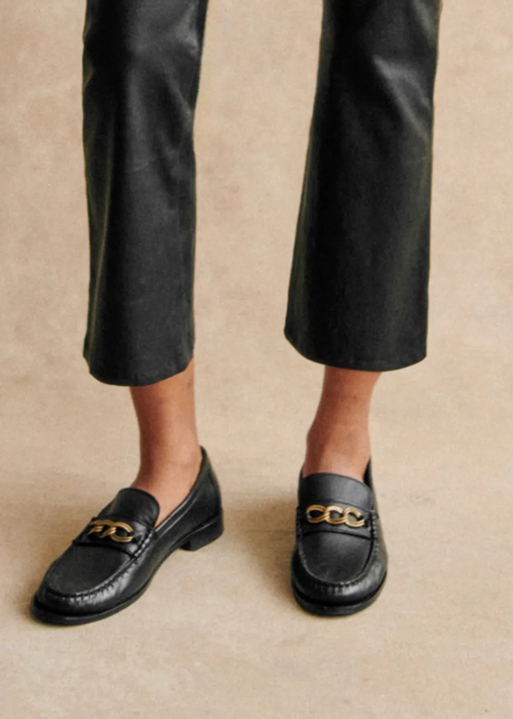 High Waisted Capri Leather Pants