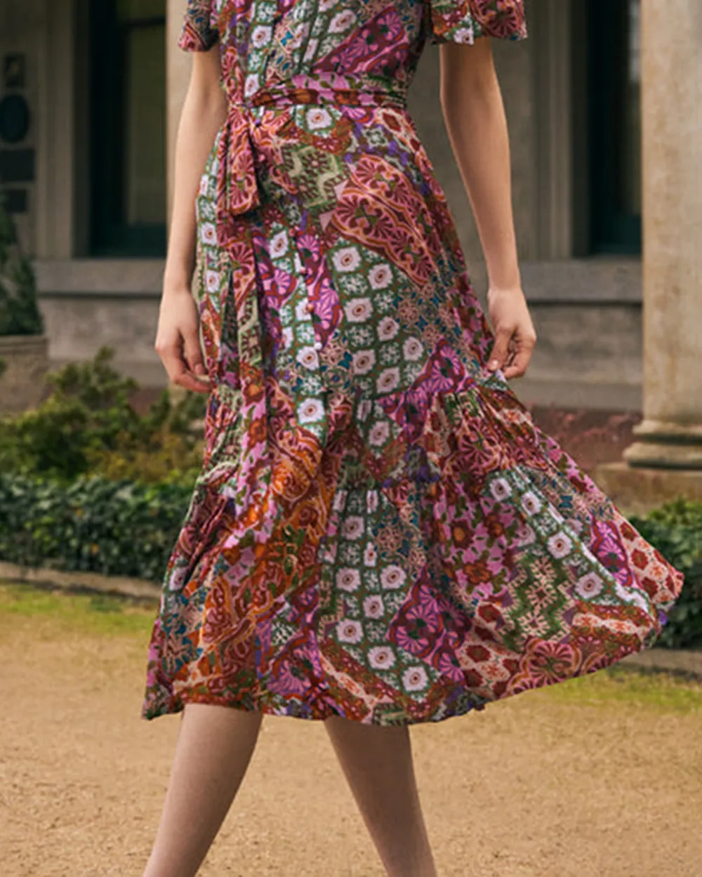 Georgette Flutter Sleeve Dress