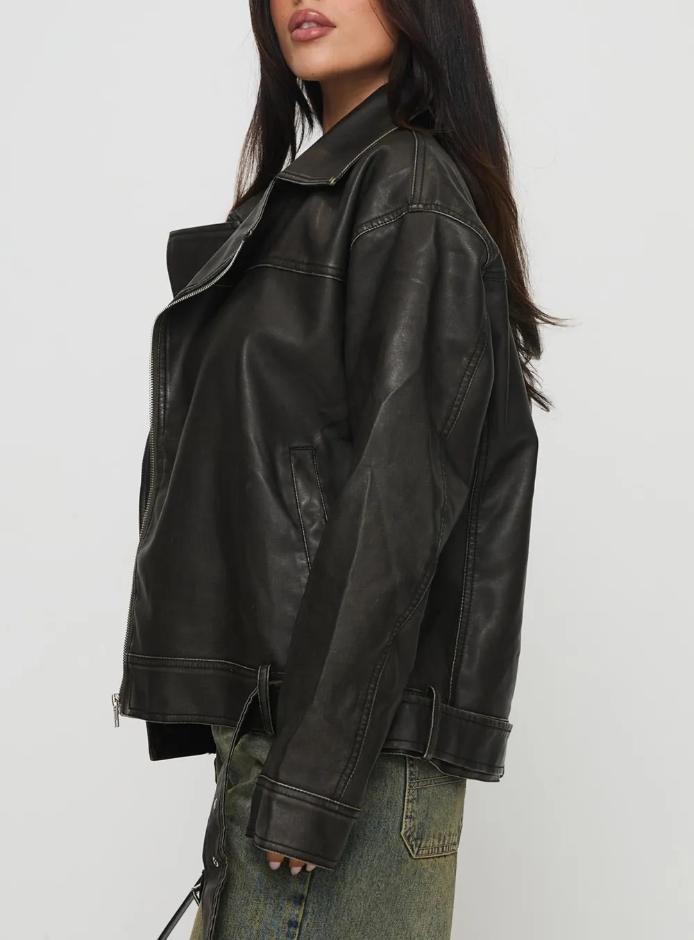 Oversized Boyfriend Fit Biker Jacket
