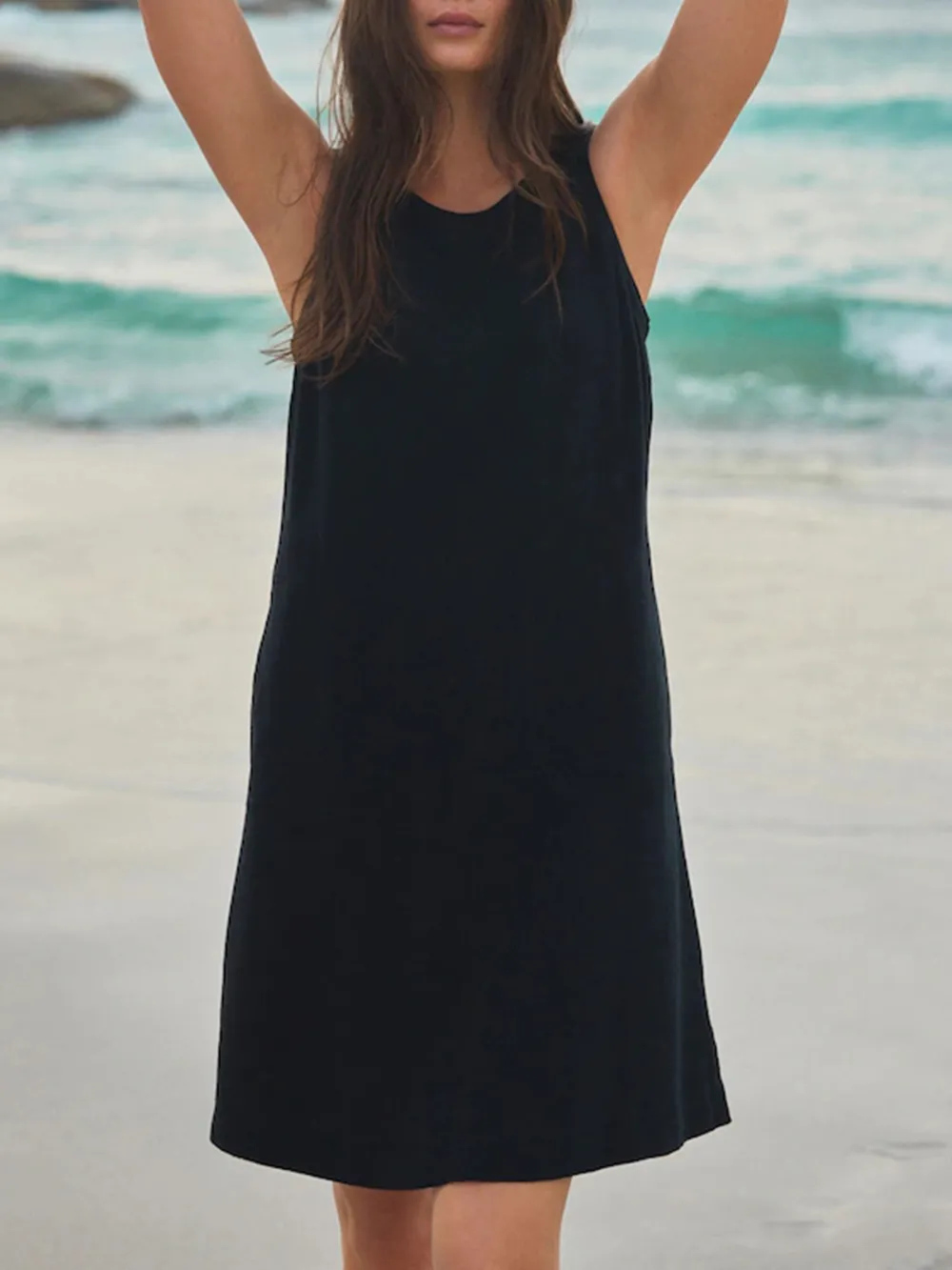 Daily Comfortable Linen Slim Dress T-Shirt Dress