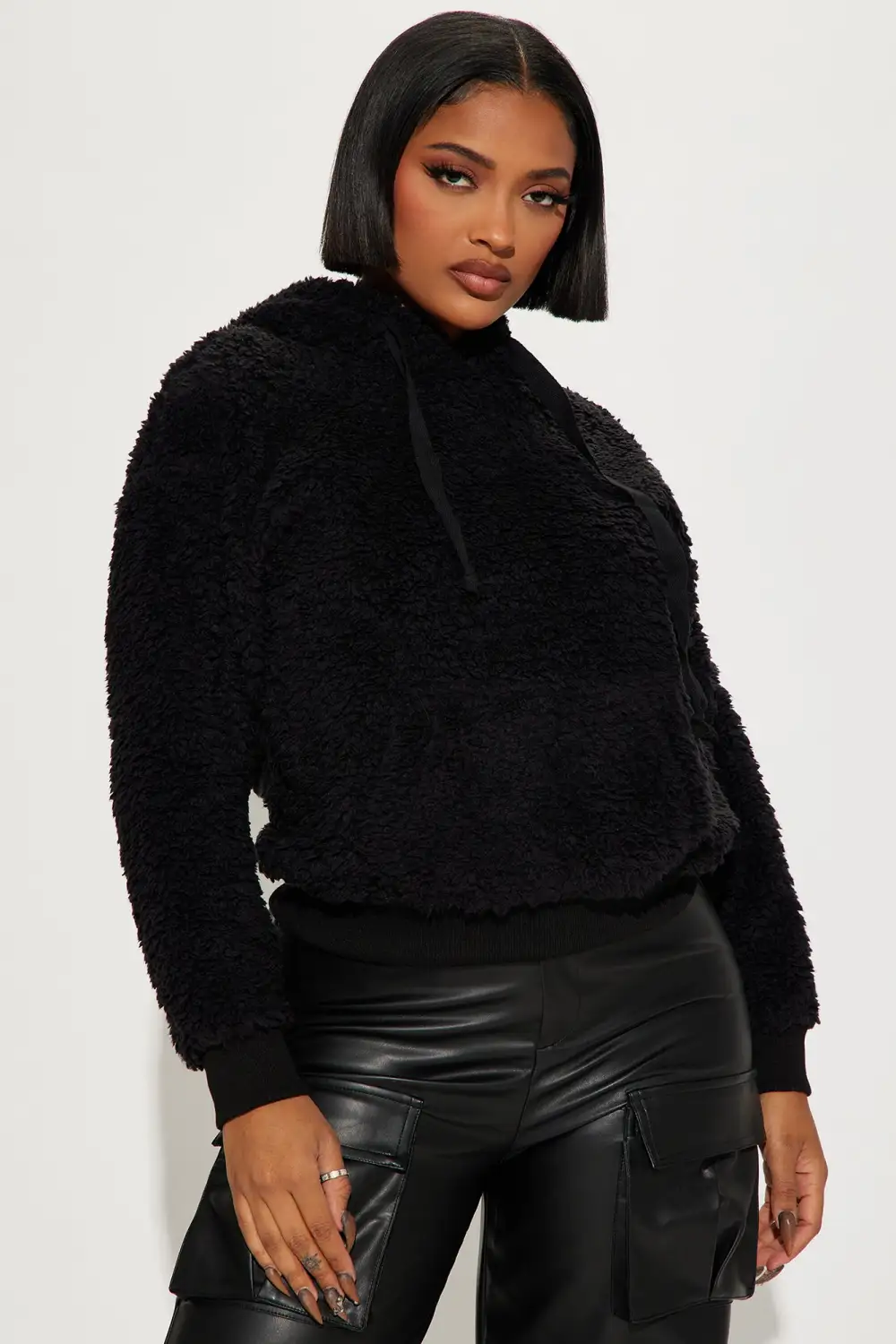 Oh So Cozy Sherpa Pullover - Black