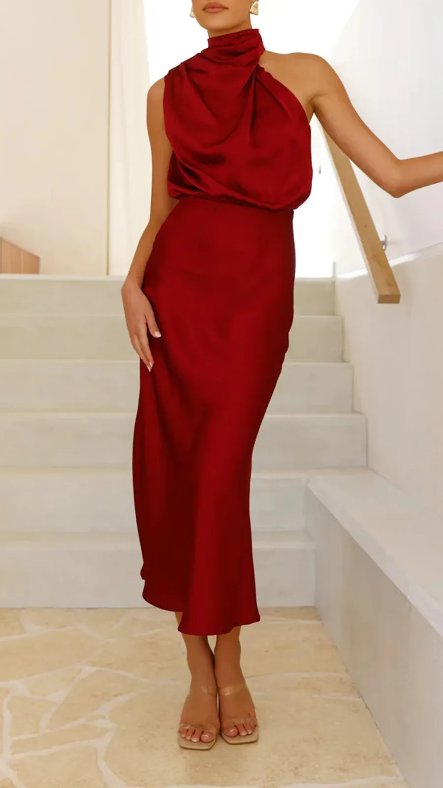 High Neckline Maxi Dress