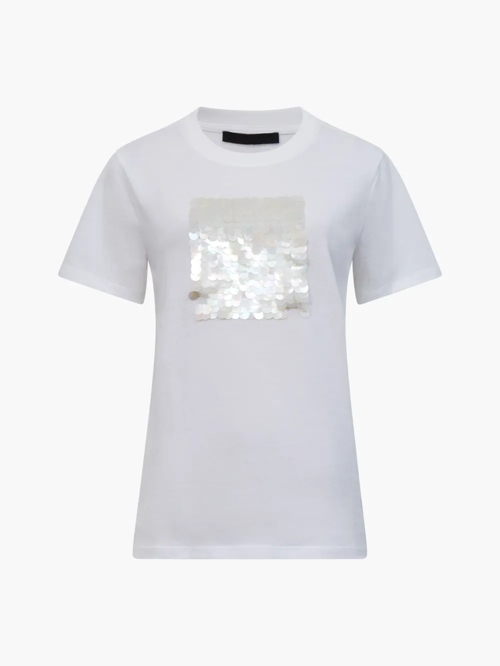 Casual Sequin Design Round Neck Short Sleeves