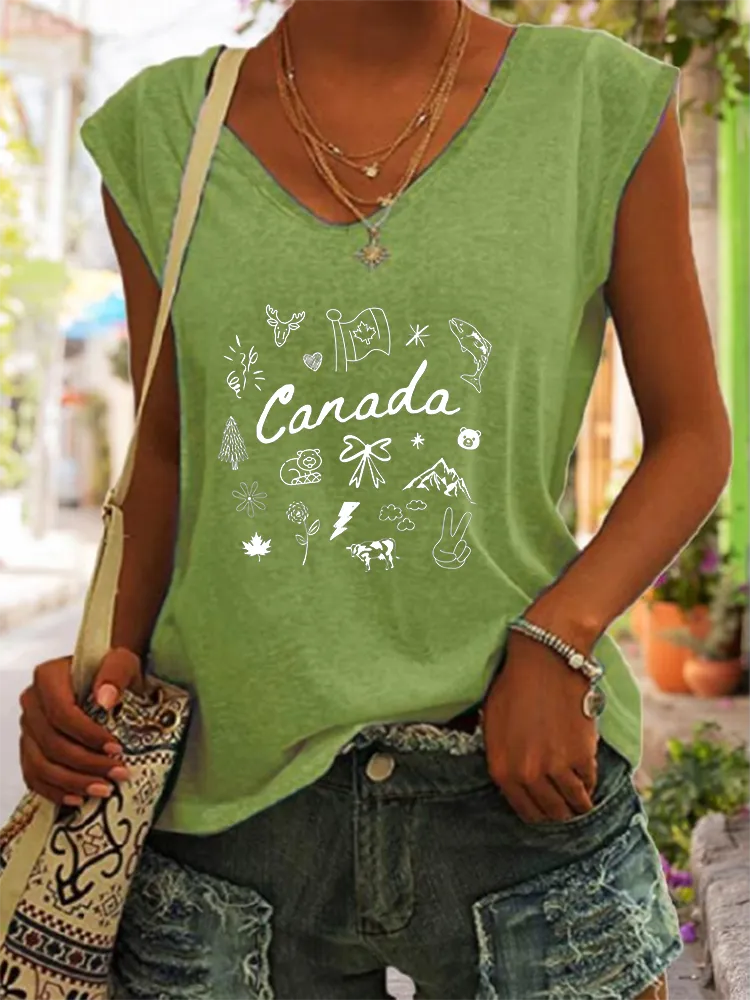 Women's We Are Canada Strong We Will Never Yield To Tru.p V-neck Vest