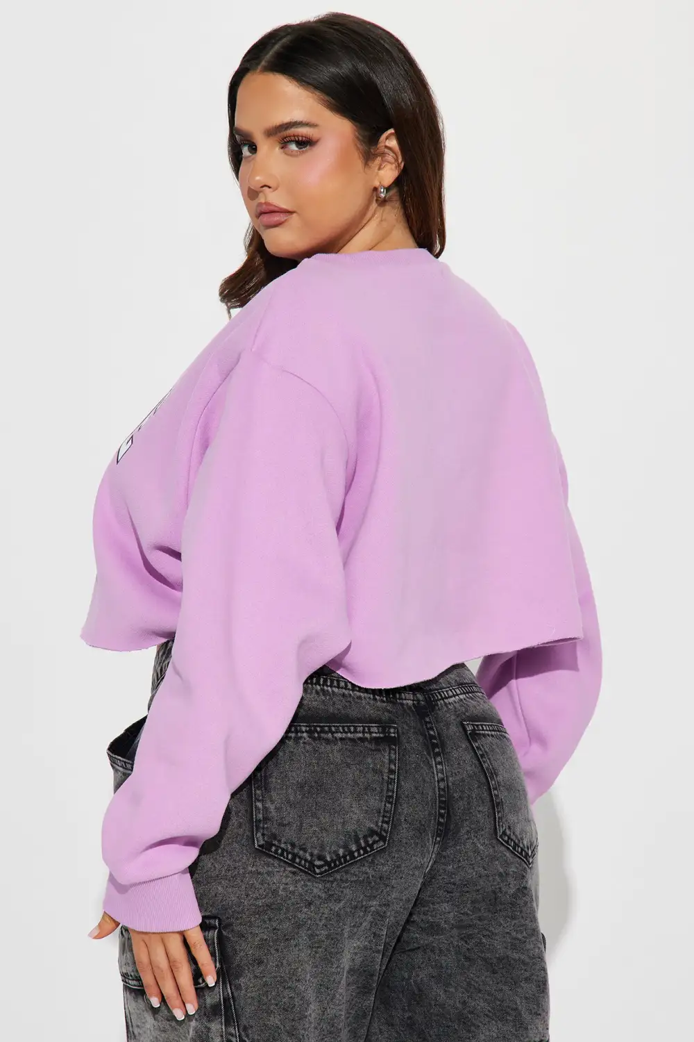 Self Love Crop Sweatshirt - Lavender