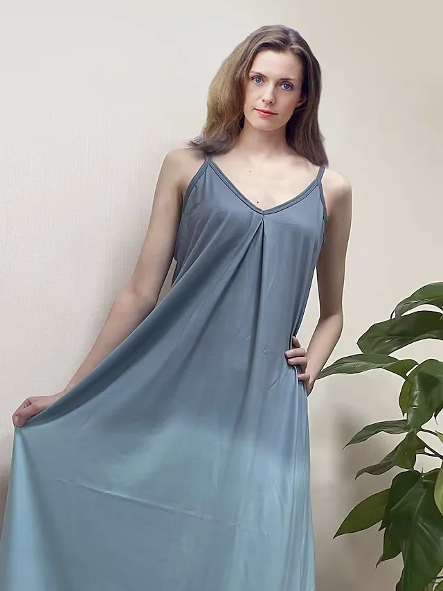 Women's Casual Dress Slip Dress Boho Dress Long Dress Maxi Dress Purple Pink Yellow Sleeveless Color Gradient Slim Fall Spring Summer V Neck Basic Daily Vacation Summer Dress 2023 S M L XL XXL 3XL